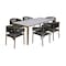 Armen Living Fineline and Doris Indoor Outdoor 7 Piece Dining Set in Light Eucalyptus Wood SETFLDILT7DOCH - alternate 1